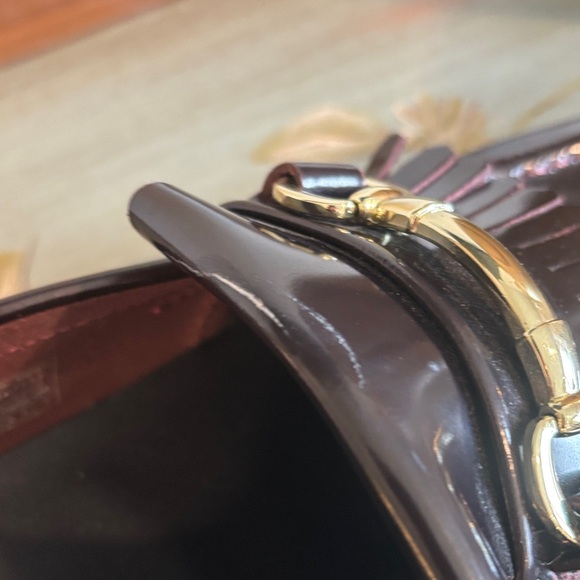 Dr. Martens Burgundy Loafers with Gold Detail - Picture 5 of 9